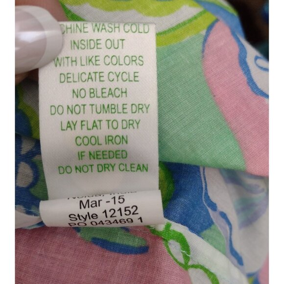 Lilly Pulitzer Amelia Island Paisley Tunic Top L 3/4 Conch Republic Coastal Fish - Picture 8 of 8